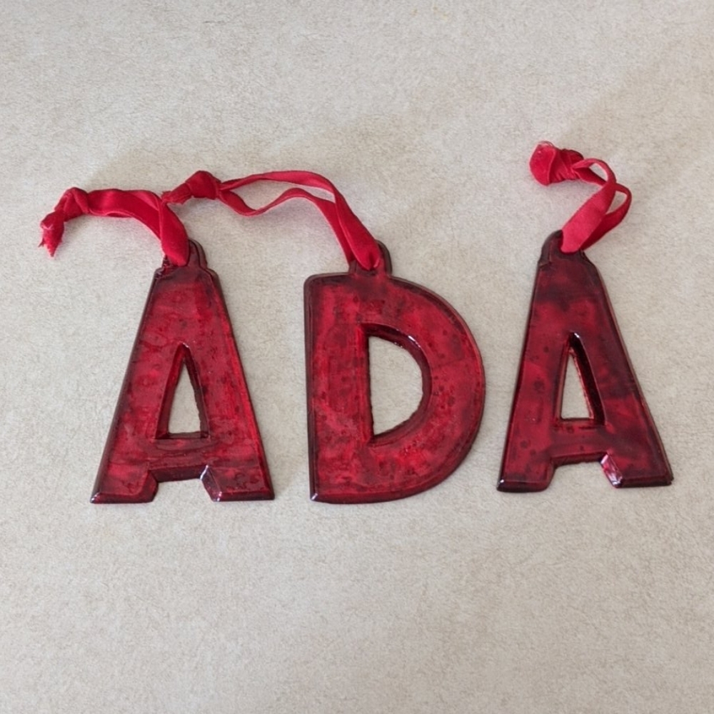 Red Letters with Red Velvet Loops